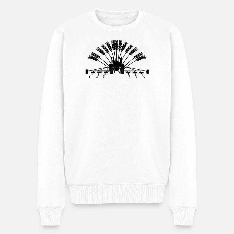 Tracteur à grains - Pull Premium bio Homme - blanc