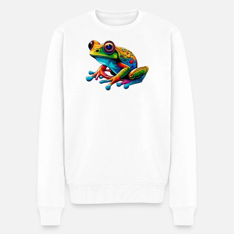 Frosch - Männer Premium Bio Pullover - Weiß