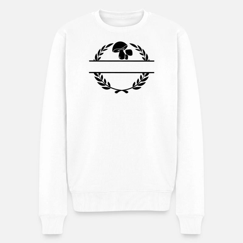 Pilzfarm-Logo - Männer Premium Bio Pullover - Weiß