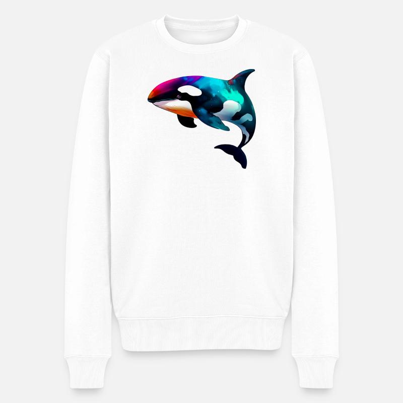 Schwertwal - Männer Premium Bio Pullover - Weiß