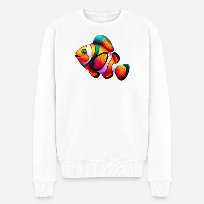 Clownfisch - Männer Premium Bio Pullover - Weiß
