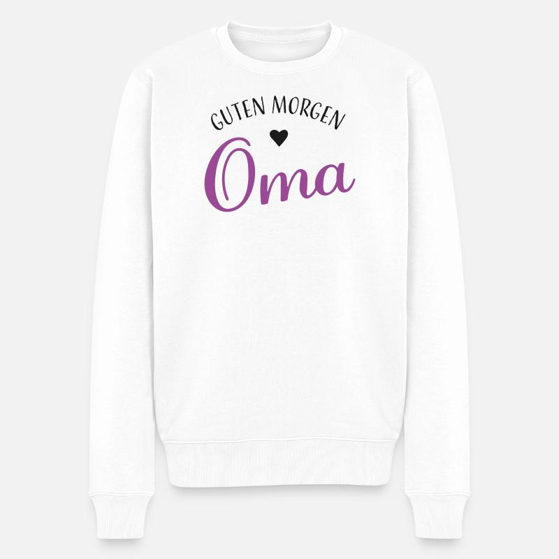 Guten Morgen Oma - Männer Premium Bio Pullover - Weiß