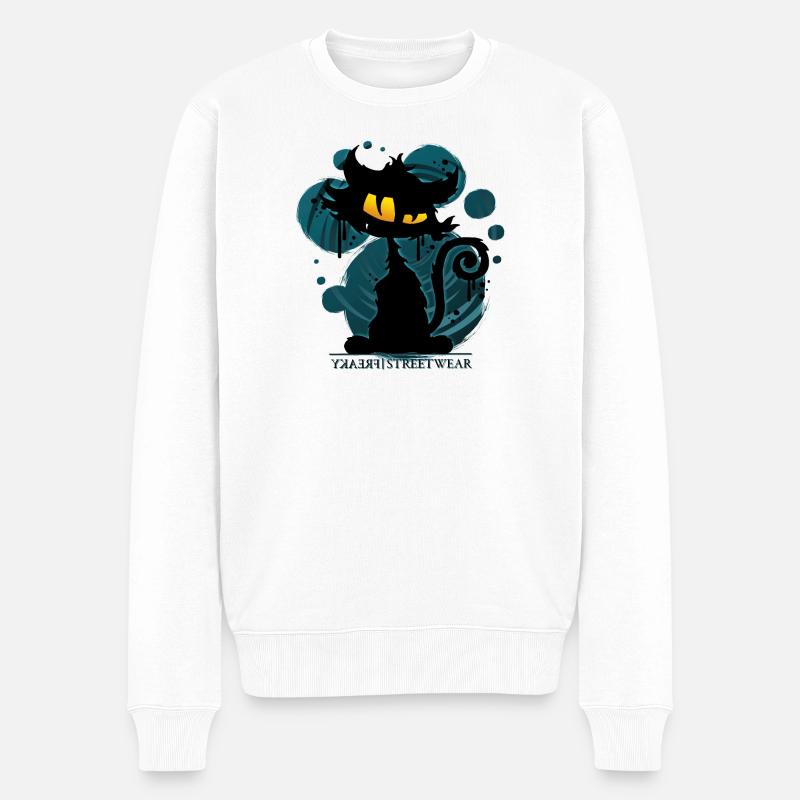 Gaucho cat - Männer Premium Bio Pullover - Weiß