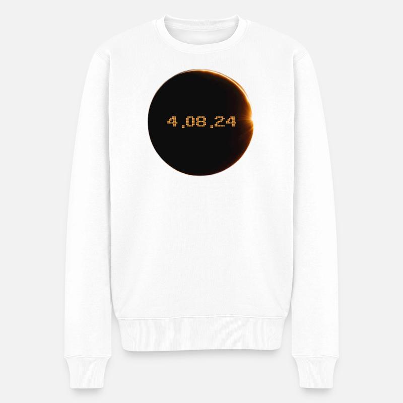 Sonnenfinsternis 2024 - Männer Premium Bio Pullover - Weiß