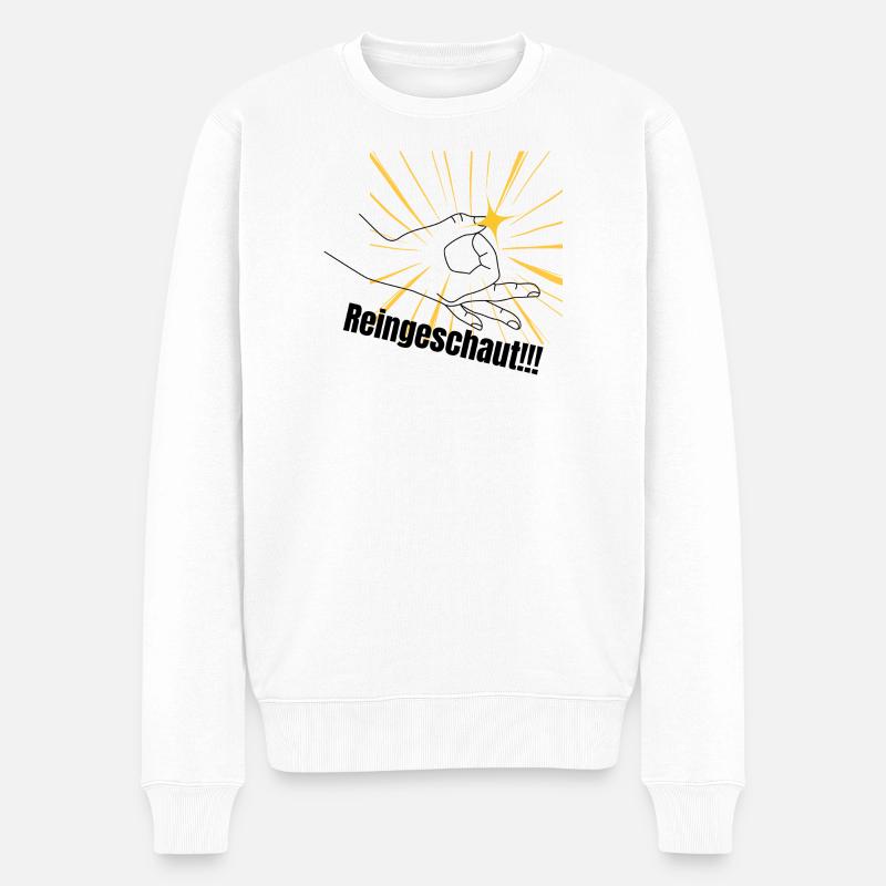 Poing de force dans l’auréole - Pull Premium bio Homme - blanc