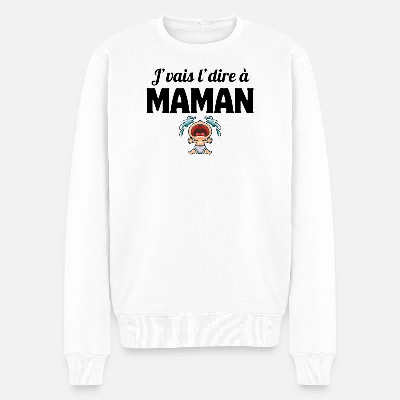 j'vais l'dire, enfant, phrase drôle - Pull Premium bio Homme - blanc