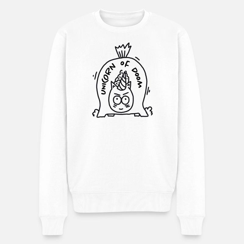 Einhorn - Unicorn Of Doom - Männer Premium Bio Pullover - Weiß