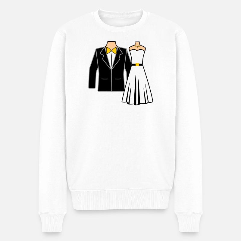 Hochzeitskleidung Braut Bräutigam - Männer Premium Bio Pullover - Weiß