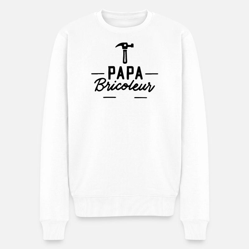 Papa Bricoleur : Cadeau Idéal ! - Pull Premium bio Homme - blanc