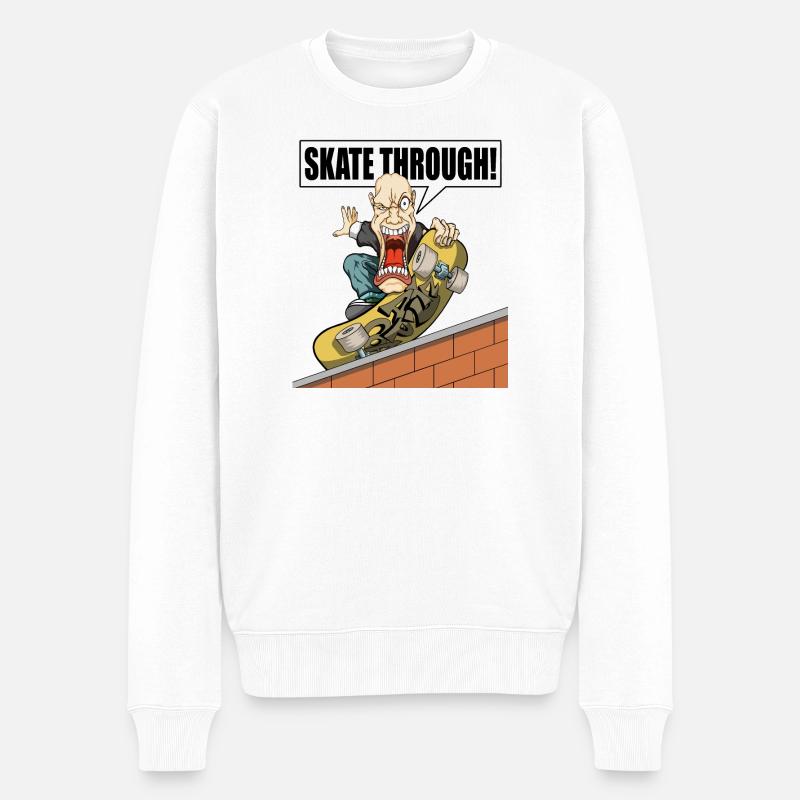 Skaten Sie durch! - Männer Premium Bio Pullover - Weiß
