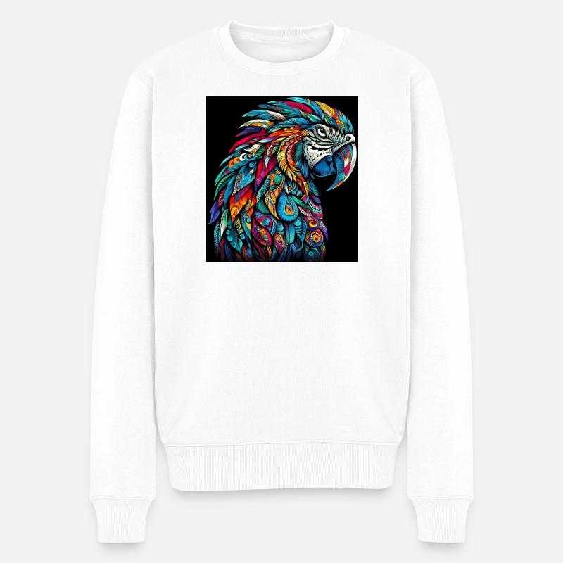 Papagei - Männer Premium Bio Pullover - Weiß