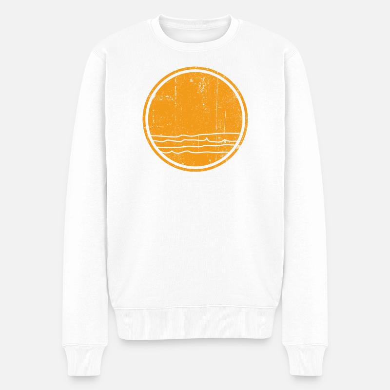 Sunset Tide Emblem - Männer Premium Bio Pullover - Weiß