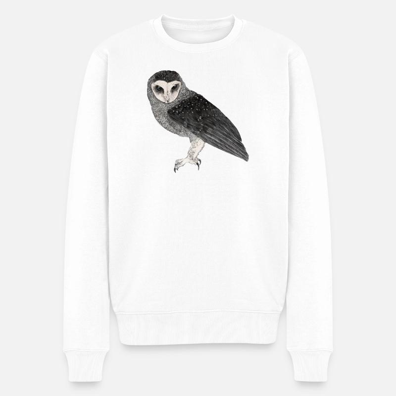 Illustration: Fleckenrußeule - Männer Premium Bio Pullover - Weiß