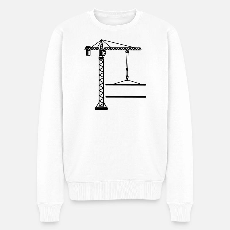 Baukran-Banner-Logo - Männer Premium Bio Pullover - Weiß