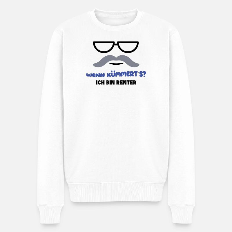 Ruhestand Statement Pensionist Pension Abschied - Männer Premium Bio Pullover - Weiß