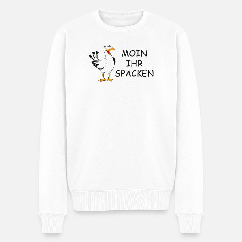 Moin ihr Spacken - Männer Premium Bio Pullover - Weiß