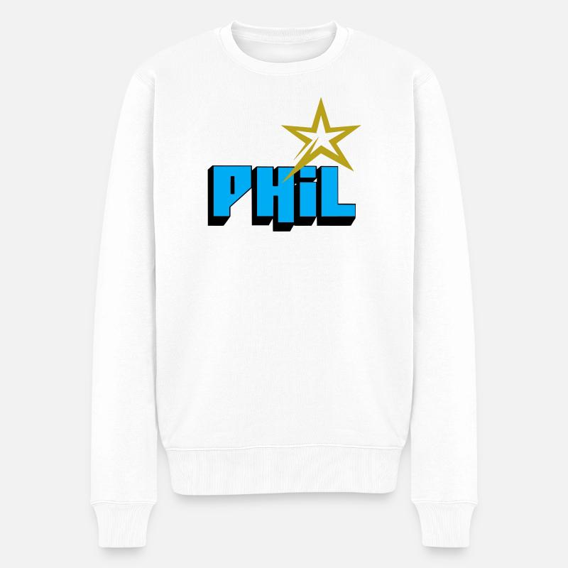 Phil - Männer Premium Bio Pullover - Weiß