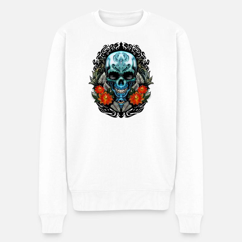 Crâne impressionnant - Pull Premium bio Homme - blanc