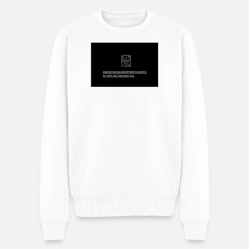 Geometrisches Alphabet Quadrat - Männer Premium Bio Pullover - Weiß