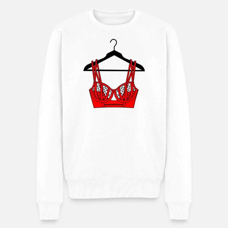 Soutien-gorge rouge à cintre - Pull Premium bio Homme - blanc