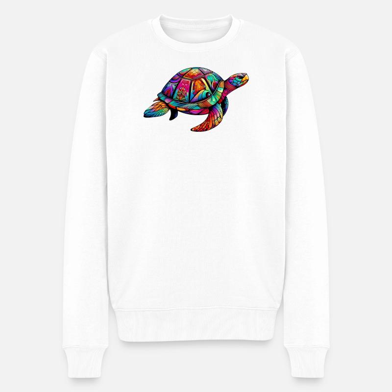 Meeresschildkröte - Männer Premium Bio Pullover - Weiß