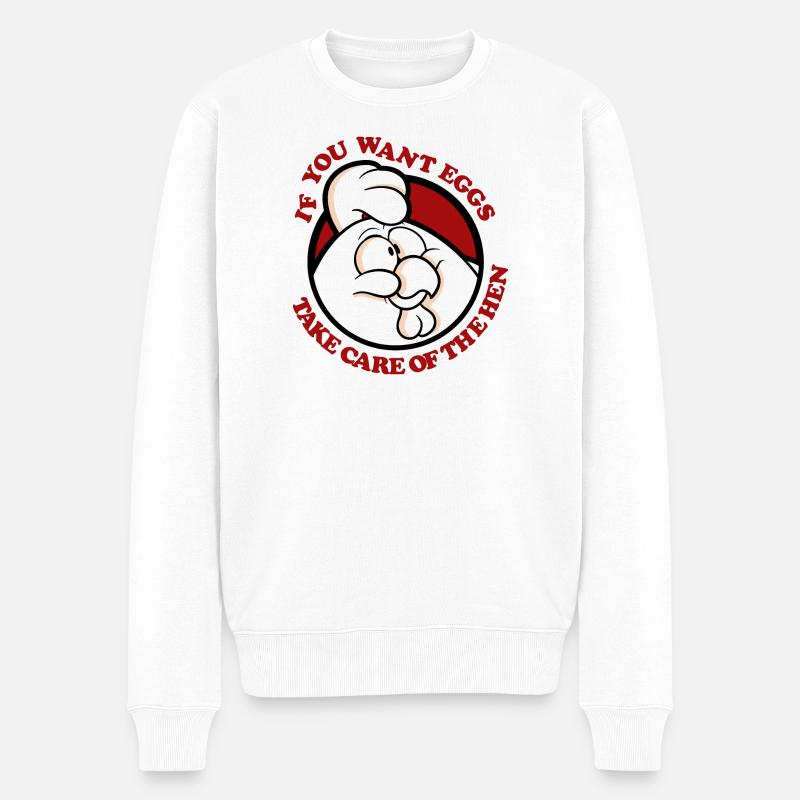 T c der Henne 2 - Männer Premium Bio Pullover - Weiß