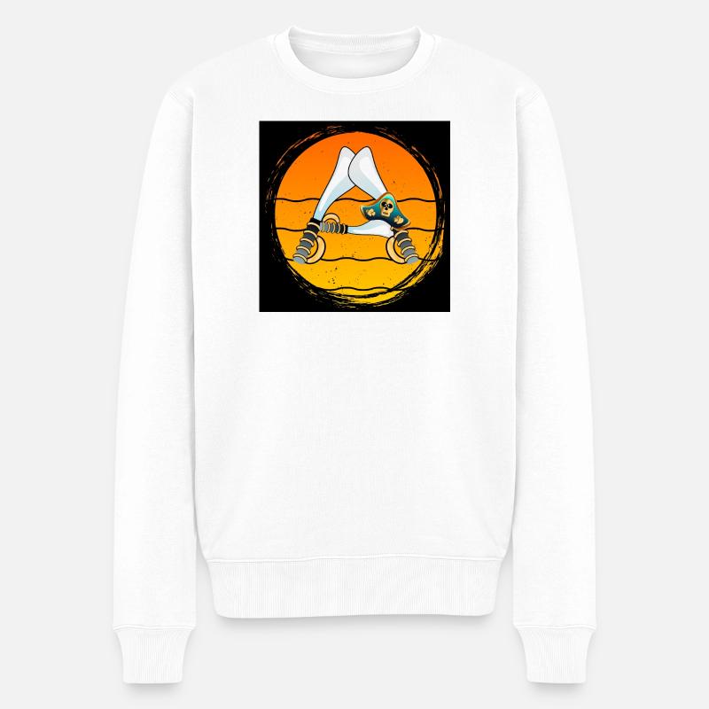 Namensgeschenke Anfangsbuchstabe A - PIRATEN - Männer Premium Bio Pullover - Weiß