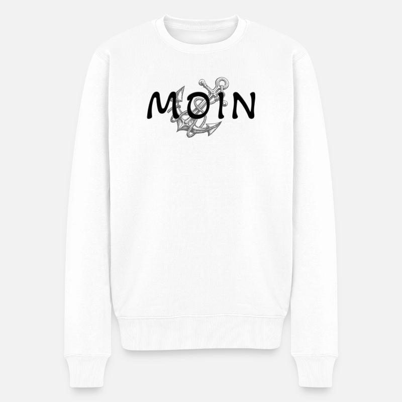 Moin - Männer Premium Bio Pullover - Weiß