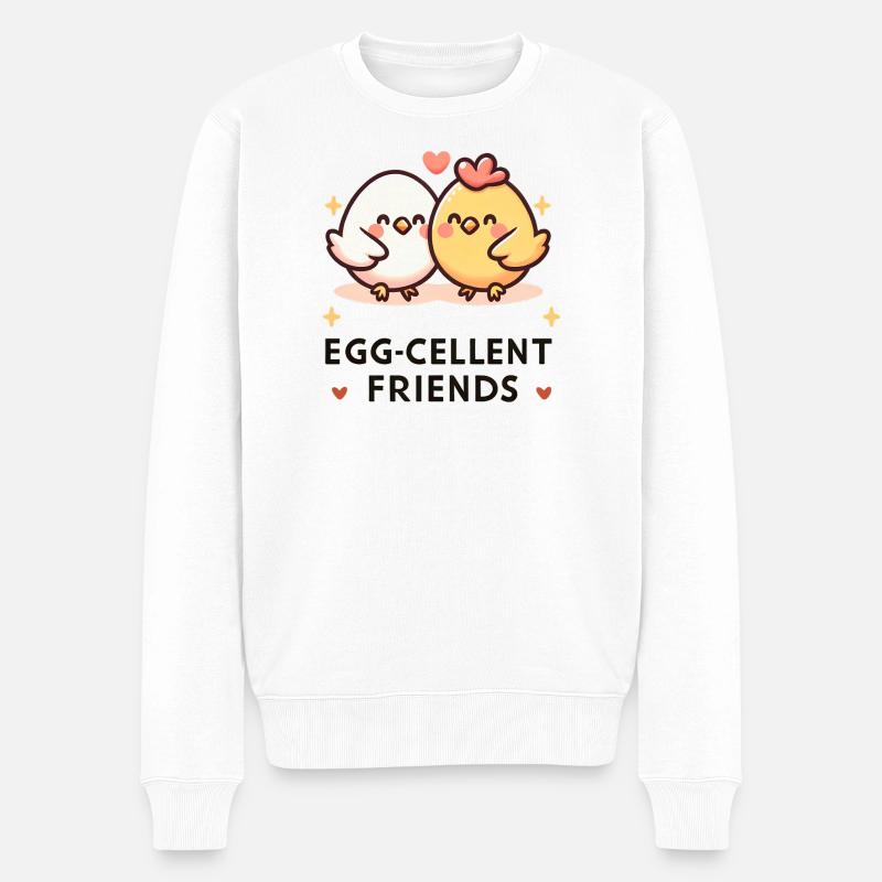 Egg-Cellent Friends - Männer Premium Bio Pullover - Weiß