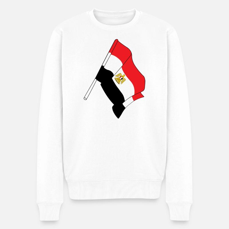 Flagge: Egypt - Männer Premium Bio Pullover - Weiß