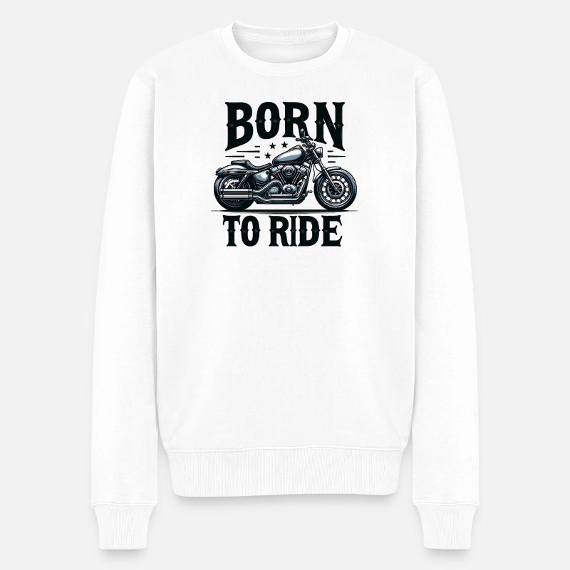 Born to Ride - Männer Premium Bio Pullover - Weiß