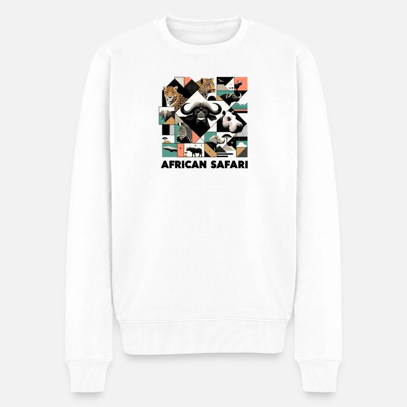 Afrika Safari - Männer Premium Bio Pullover - Weiß