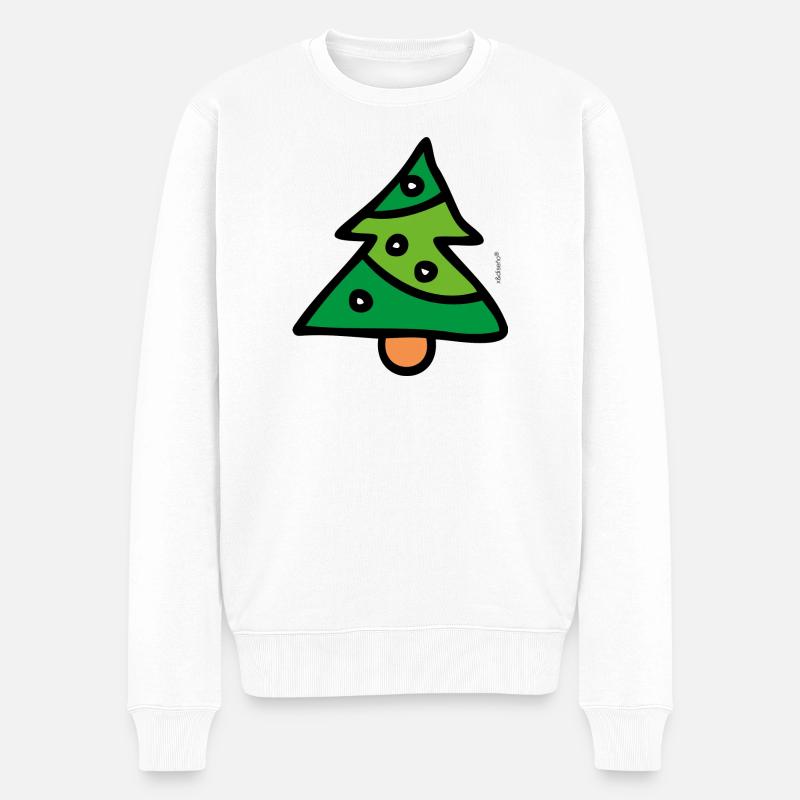 Minimalistischer Bonbonbaum - Männer Premium Bio Pullover - Weiß