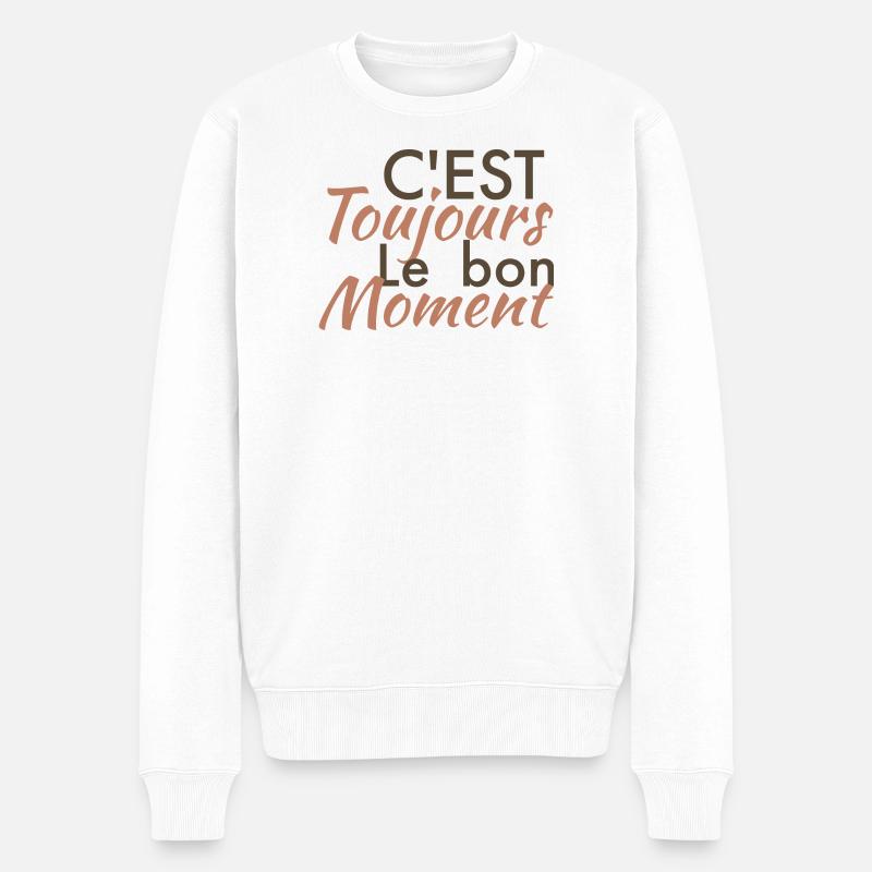 c'est toujour lr bon moment - Pull Premium bio Homme - blanc