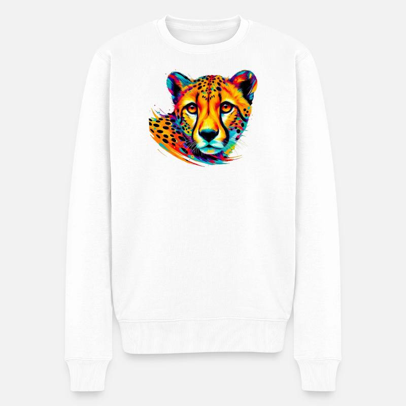 Gepard - Männer Premium Bio Pullover - Weiß