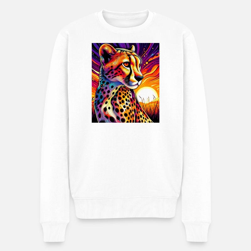 Gepard - Männer Premium Bio Pullover - Weiß