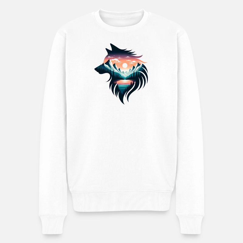 Forme de loup - Pull Premium bio Homme - blanc