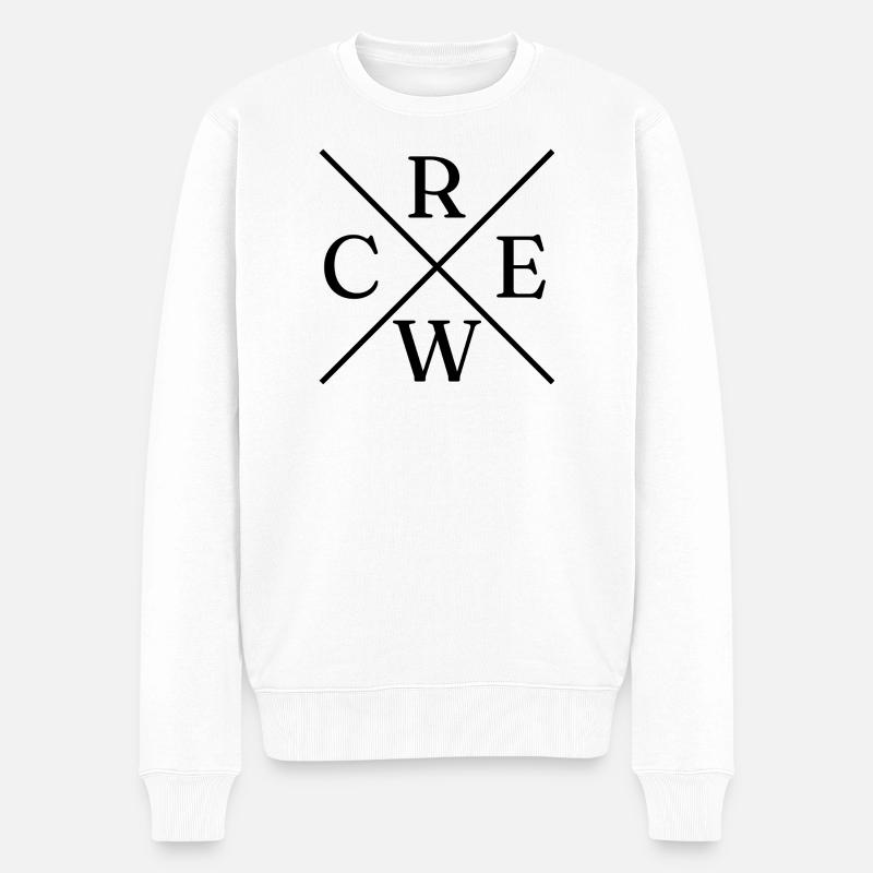 Crew Sign Cross - Männer Premium Bio Pullover - Weiß