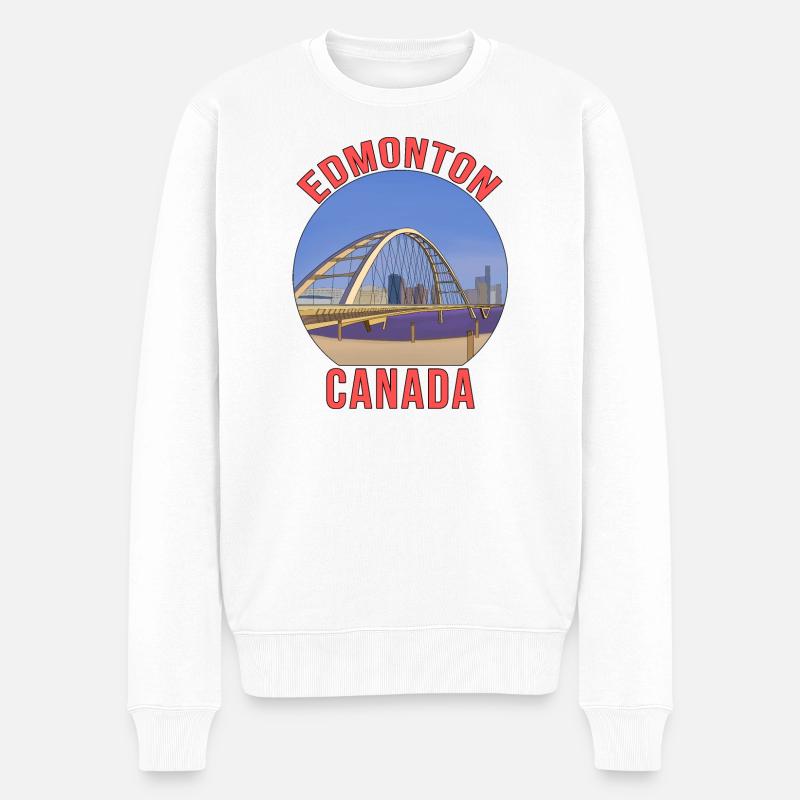 Edmonton, Kanada - Männer Premium Bio Pullover - Weiß
