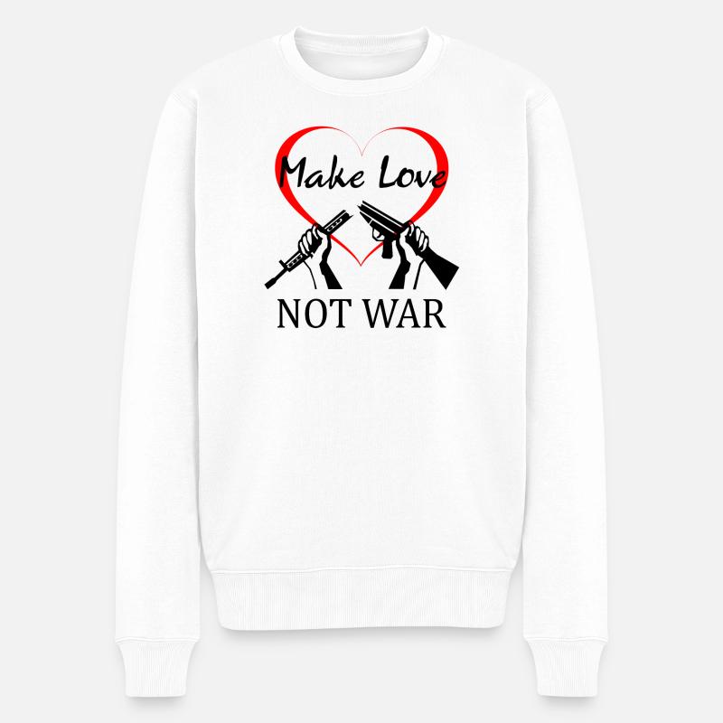 Against War - Gegen Krieg - Männer Premium Bio Pullover - Weiß
