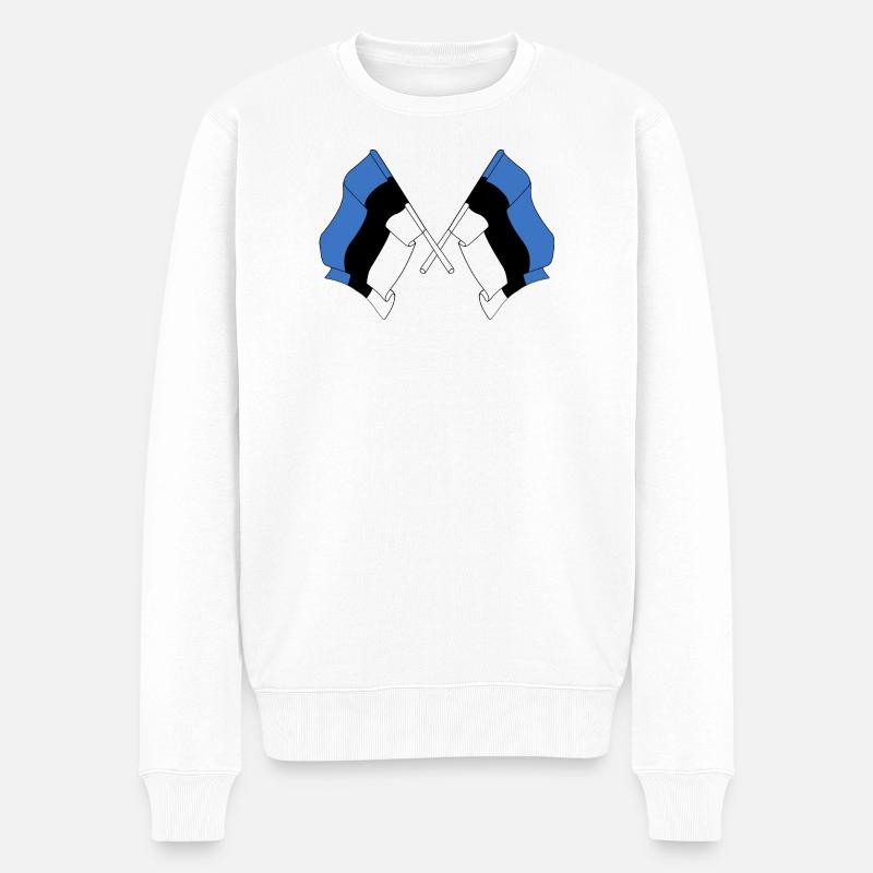 Zwei Flaggen Estland - Männer Premium Bio Pullover - Weiß