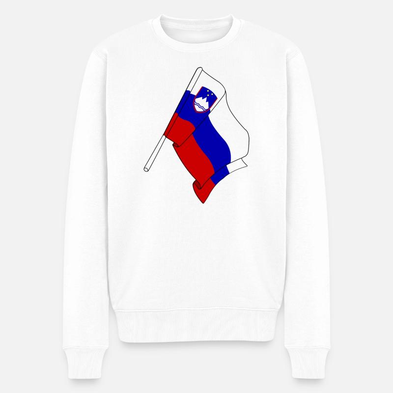Flagge Slowenien - Männer Premium Bio Pullover - Weiß
