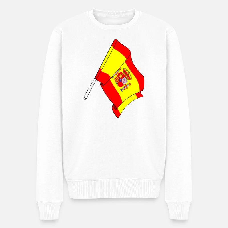 Flagge von Spanien - Männer Premium Bio Pullover - Weiß