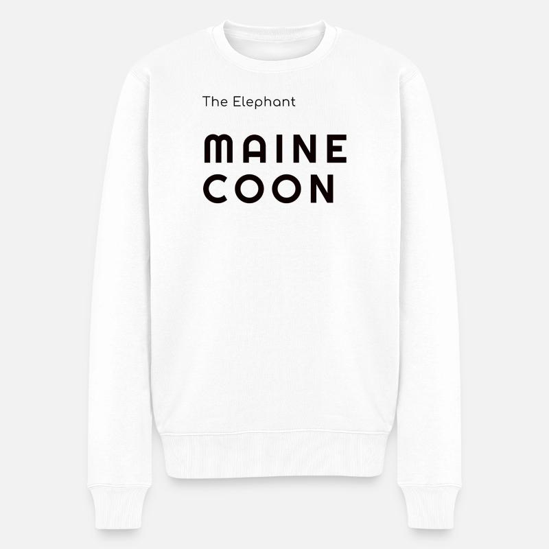Der Elefant Maine Coon - Confortaa Style - Männer Premium Bio Pullover - Weiß