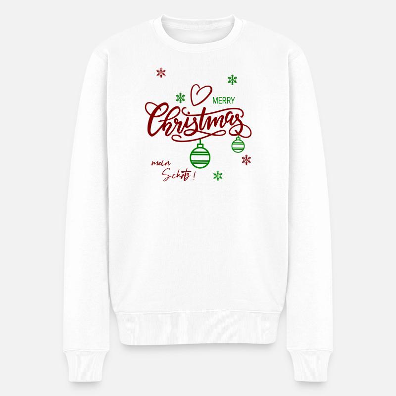 Merry Christmas  - Männer Premium Bio Pullover - Weiß