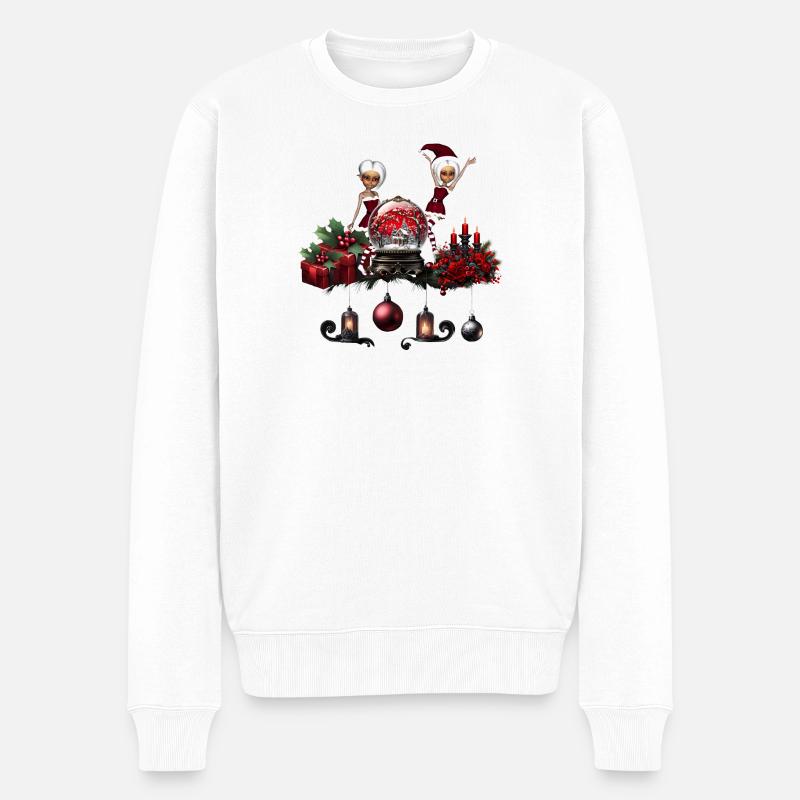 Wunderbare dunkle Weihnachtszeit. - Männer Premium Bio Pullover - Weiß