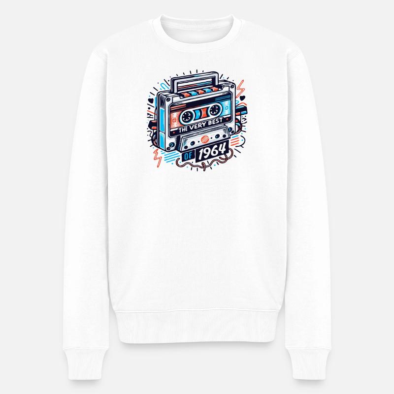 geburtstag very best of 1964 retro - Männer Premium Bio Pullover - Weiß