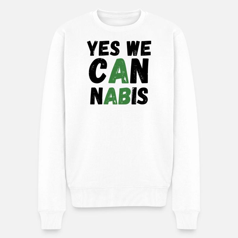 Yes We Cannabis! - Männer Premium Bio Pullover - Weiß