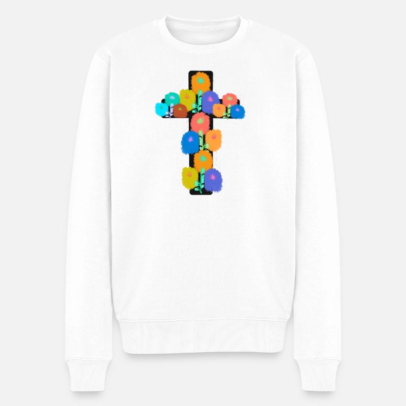 funérailles deuil deuil rédemption jésus sauveur - Pull Premium bio Homme - blanc