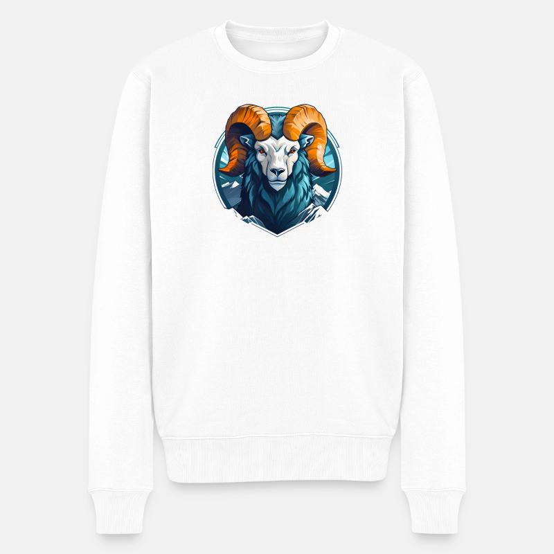 Widder Mascotchen - Männer Premium Bio Pullover - Weiß